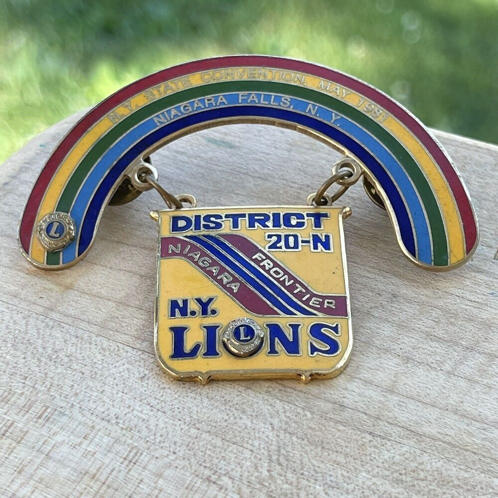 Lions Club Lapel Pin NY State Convention May 1981 Niagara Falls 20-N Rainbow